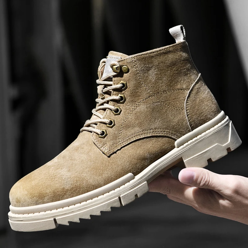 

Зимние ботинки, мужская обувь, уличные высокие кроссовки, повседневная обувь, модная повседневная плюшевая теплая обувь, ретро Высококачественные ботинки для пустыни