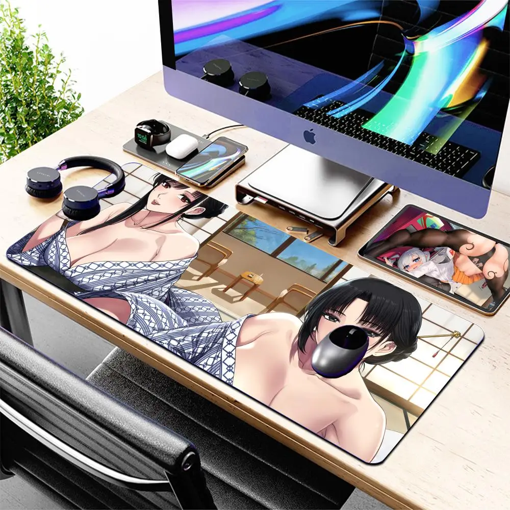 thumbnail image 2 of Bonita alfombrilla de ratón de Anime Hentai de lujo para chica, alfombrilla de goma para teclado de Gamer, alfombrilla de escritorio grande de oficina para Juegos de PC suave portátil, 2 of 5