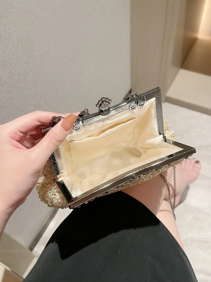 Clutch Tassen Voor Vrouwen Vrouwen Clutch Avondtas Bloem Handtas Bruiloft Portemonnee Elegante Pu Lederen Schoudertas Party Bag Portemonnee Goud