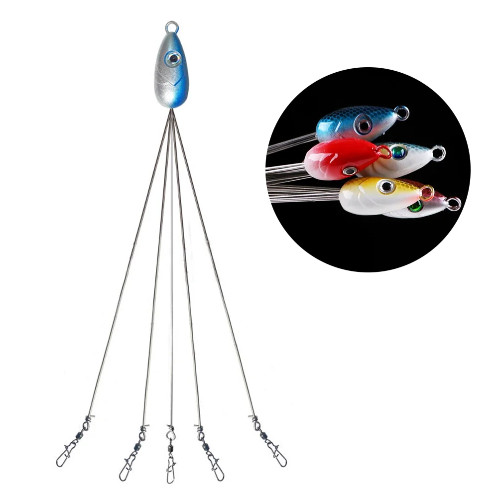 Alabama Ombrello Rig Con 3D Lure Eyes 10G 21.5Cm Spinner Bait Jig Lure Cinque Fili Matel Fishing Lure Ta91