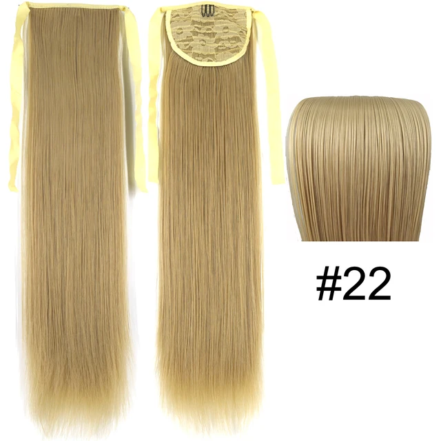 TOPREETY Synthetic Fiber Heat Resistant Straight Ribbon Ponytail Extensions 1006 22