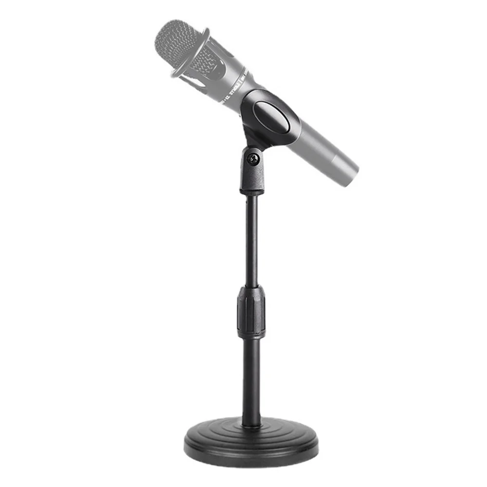 Mini Desk Microphone Stand Foldable Microphone Clip Bracket Support Mount Holder Adjustable Desktop Mic Bracket Support Base microphone stand