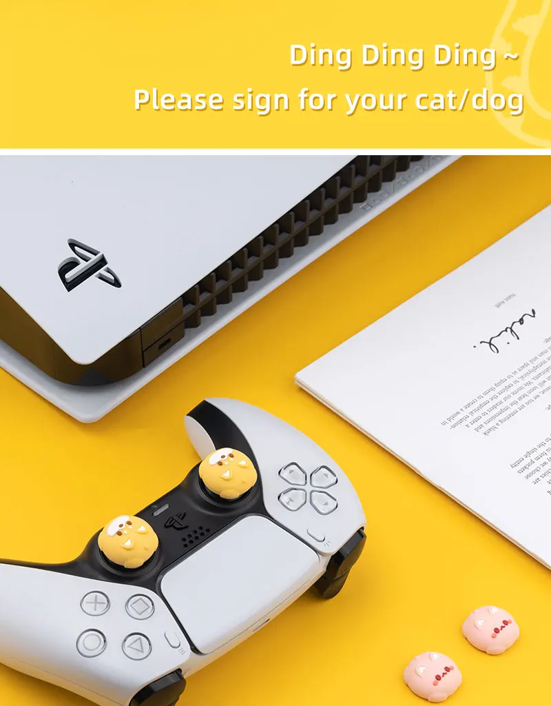 New Silicone Jon Con Thunb Grip Caps For PS4 PS5 Cute Dog Cat Joystick Caps For NS Pro Cover Analog Thumb Stick Grips