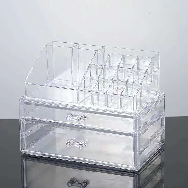 Desktop Makeup Storage Box Multi-layer Drawer Lipstick Organizer Multi-functional Storage Transparent Black Makeup Organizer 2