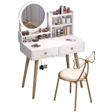 

Dressing Table of Bedroom Vanity Makeup Table with Mirror Minimalist Light Luxury Multi-function Dresser with Lamp Furniture