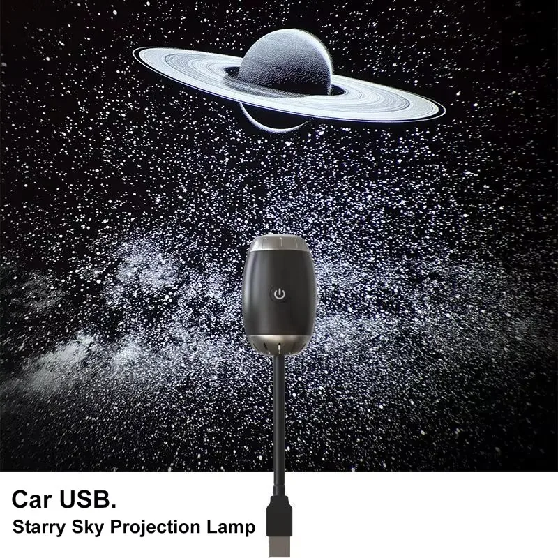 Enchanting LED Starry Sky Night Light – USB Powered Saturn Galaxy Projector Lamp