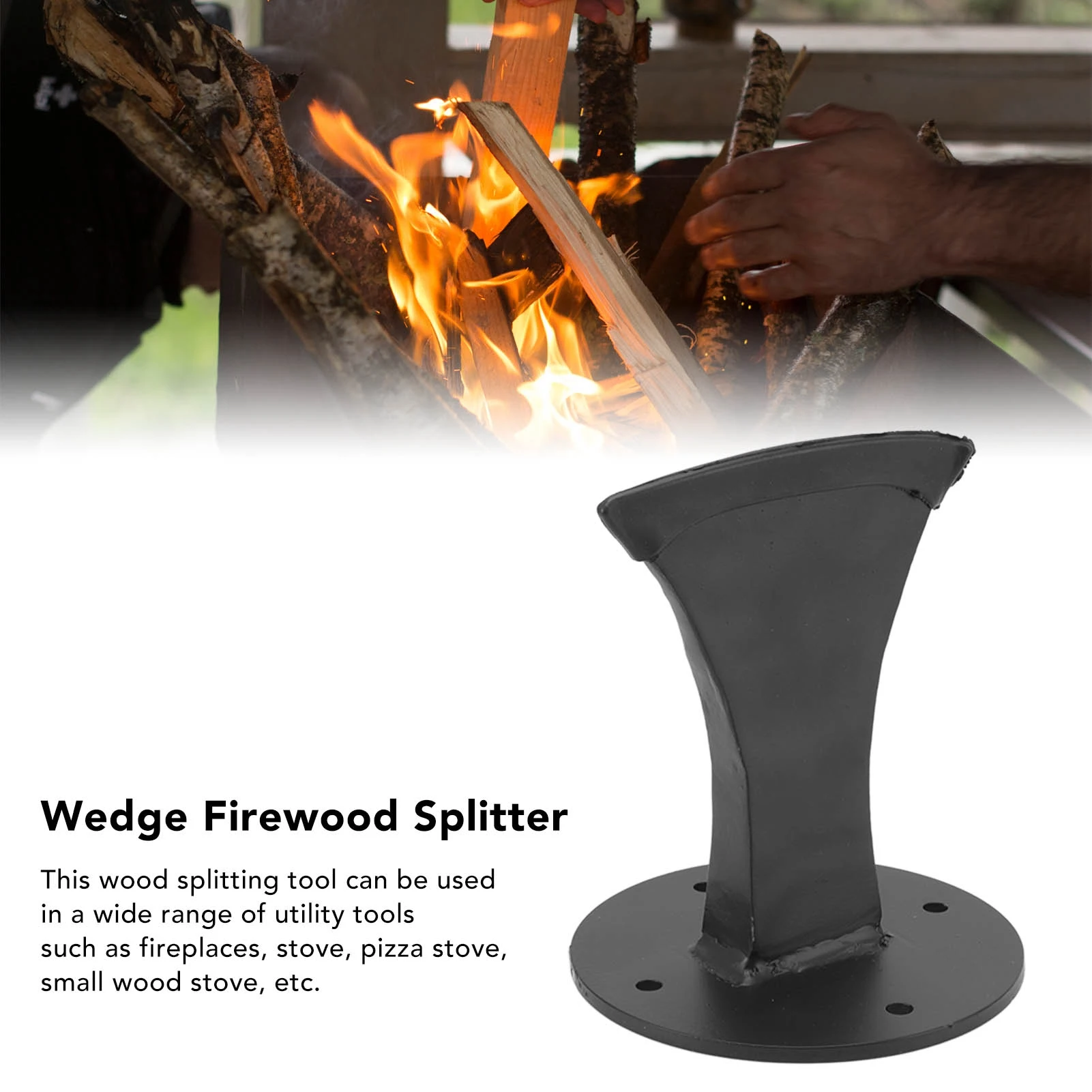 Wood Splitter Wood Splitter Wedge Easy Installation High Strength Heavy Duty Wedge Firewood Splitter Round Base Compact Size for Fireplaces