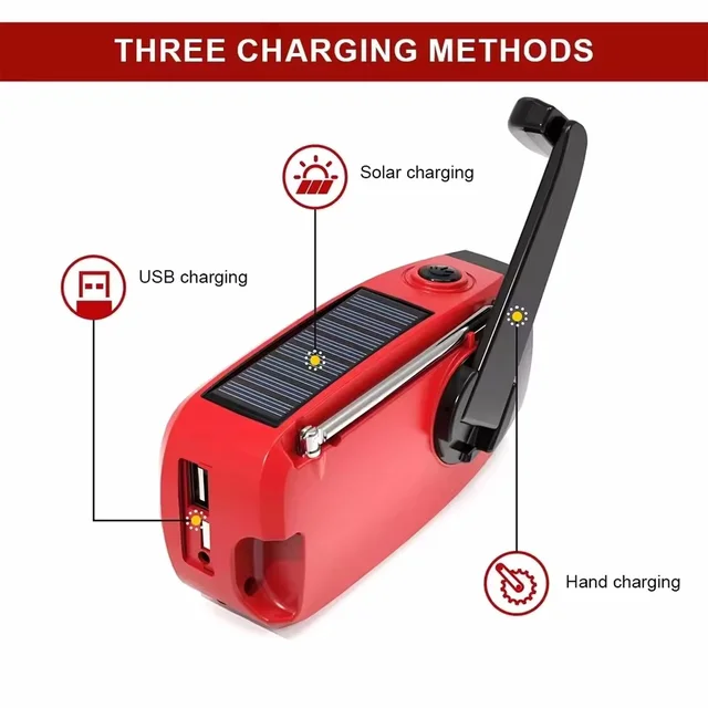 Solar-Powered Hand Crank Emergency Radio with NOAA Weather Alerts 4
