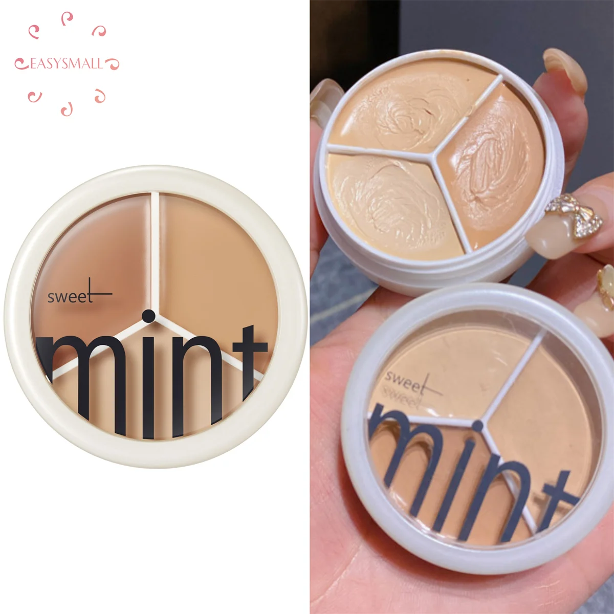 

3-Color Concealer Palette Long Lasting Cover Dark Circles Acne Pores Cream Shading Highlighter Moisturize Face Makeup Cometics