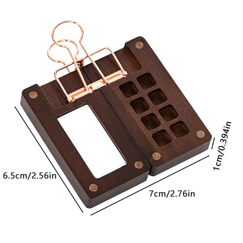 Paint Organizer Plastic Paint Palette Portable Empty Box Mini Black Walnut Paint Box Travel Wooden Handmade 8 Grid 0.5ml Watercolor Paint Palette Oil Paints Tray
