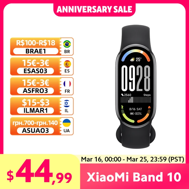 In stock Global Version Xiaomi Smart Band 10 1.72" AMOLED 150+ Sports Modes Heart Rate Broadcast 5ATM Waterproof Sports Bracelet