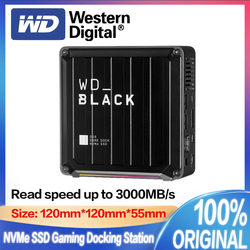 웨스턴 디지털 NVMe SSD 게임 도킹 스테이션, 외부 게임 전용 솔리드 스테이트 드라이브, 2T WD_Black D50, 0T, 1T