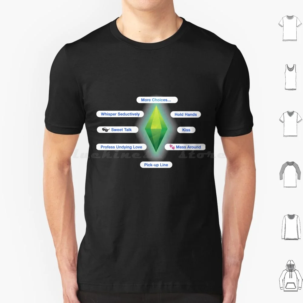 The Sims-Interactions T Shirt Vestibilità Rilassata Big Size 100% Cotton Sims The Sims Sims 4 The Sims 4 Sims 3 Plumbob Sims 2 The Sims 3