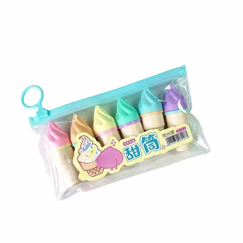 Highlighter Pen Set Mini Marker Pens 6Pcs Kids Stationery