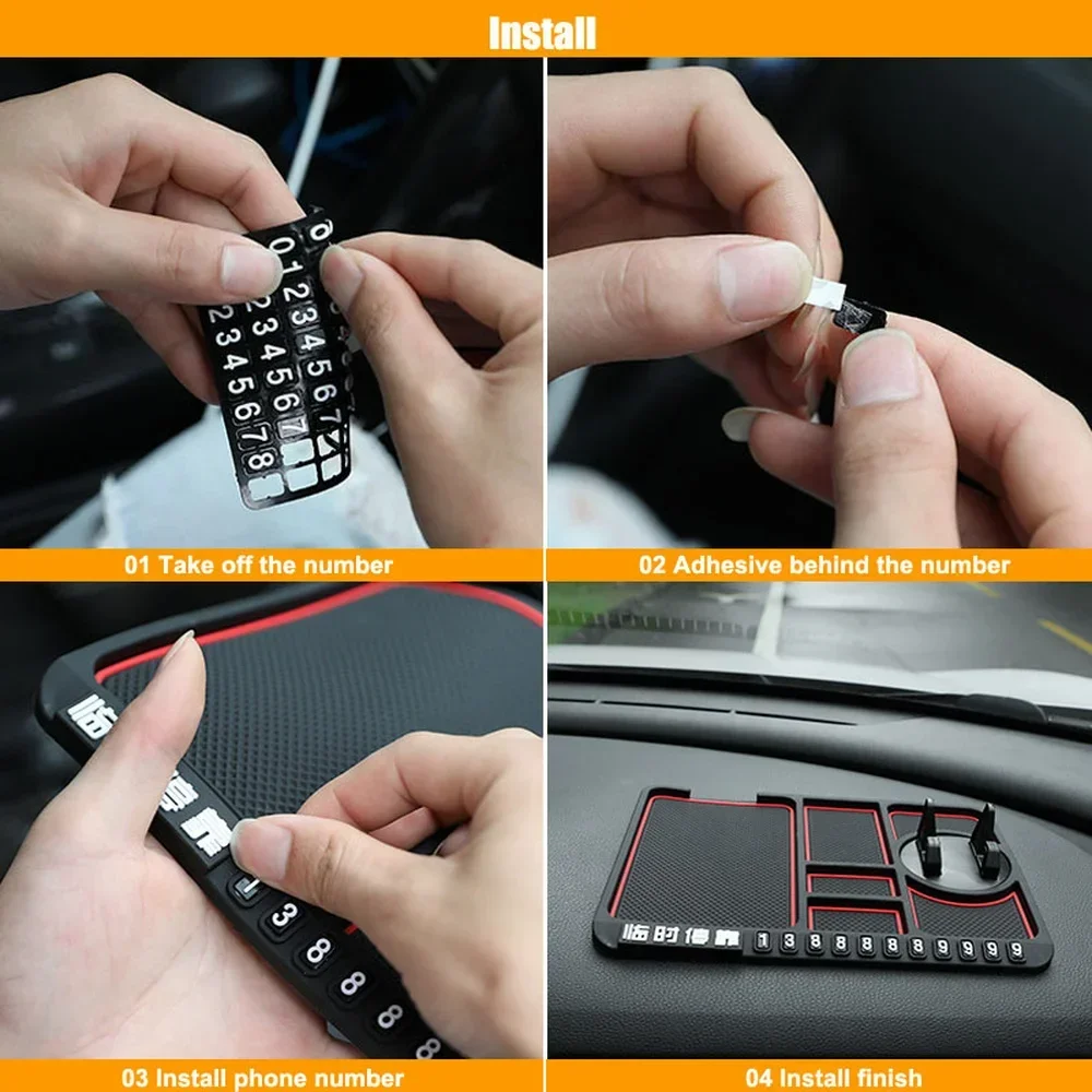 Car Dashboard Mat Pad Non-slip Rubber Mount Holder Mobile Phone Stand Anti  Slip Keys Pad Large Car Interior Accessories - AliExpress