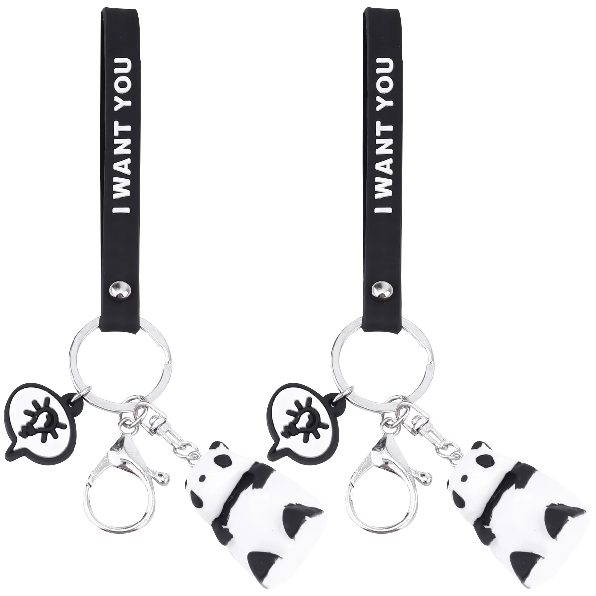 

2 Pcs Small Animal Keychain Backpack Ornament Ring Cartoon Cars Toys Girl Adorable Accessories Metal Lovers