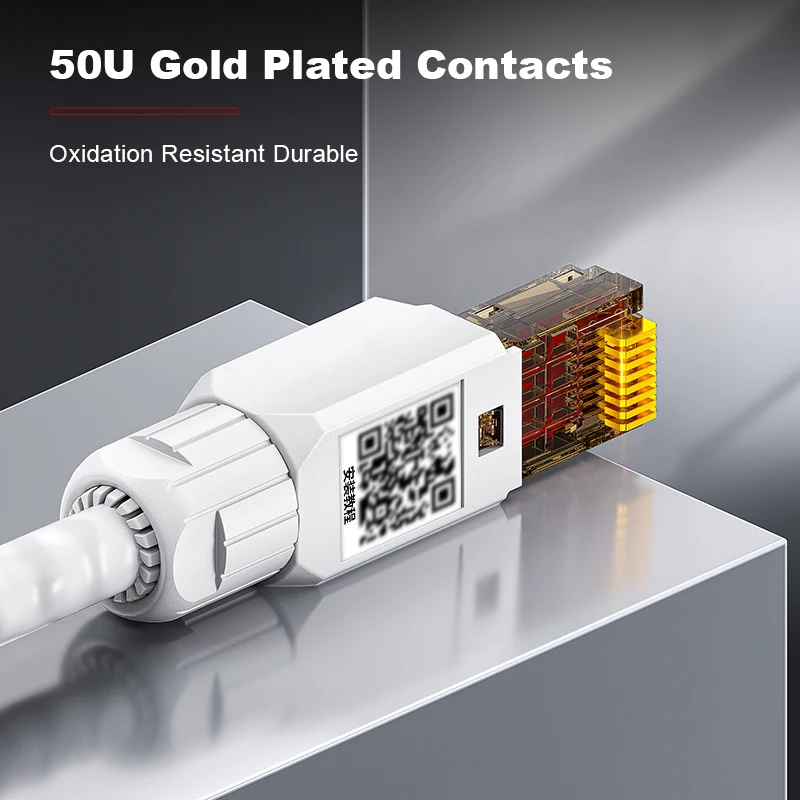 ROVLL 도구가 필요 없는 RJ45 커넥터 Cat6 UTP 1000Mbps LAN 이더넷 플러그 간편한 종단 모듈형 플러그 크림프 없음 네트워크 케이블 1PCS