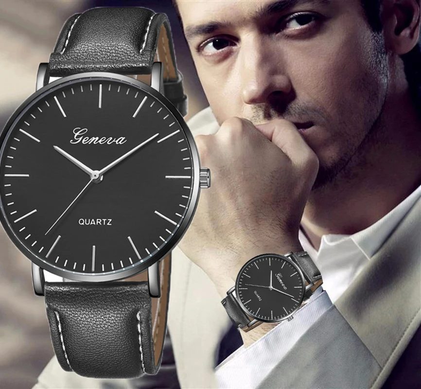 Black Gold Leather Watches Black Gold Watches Men Luxury Watches