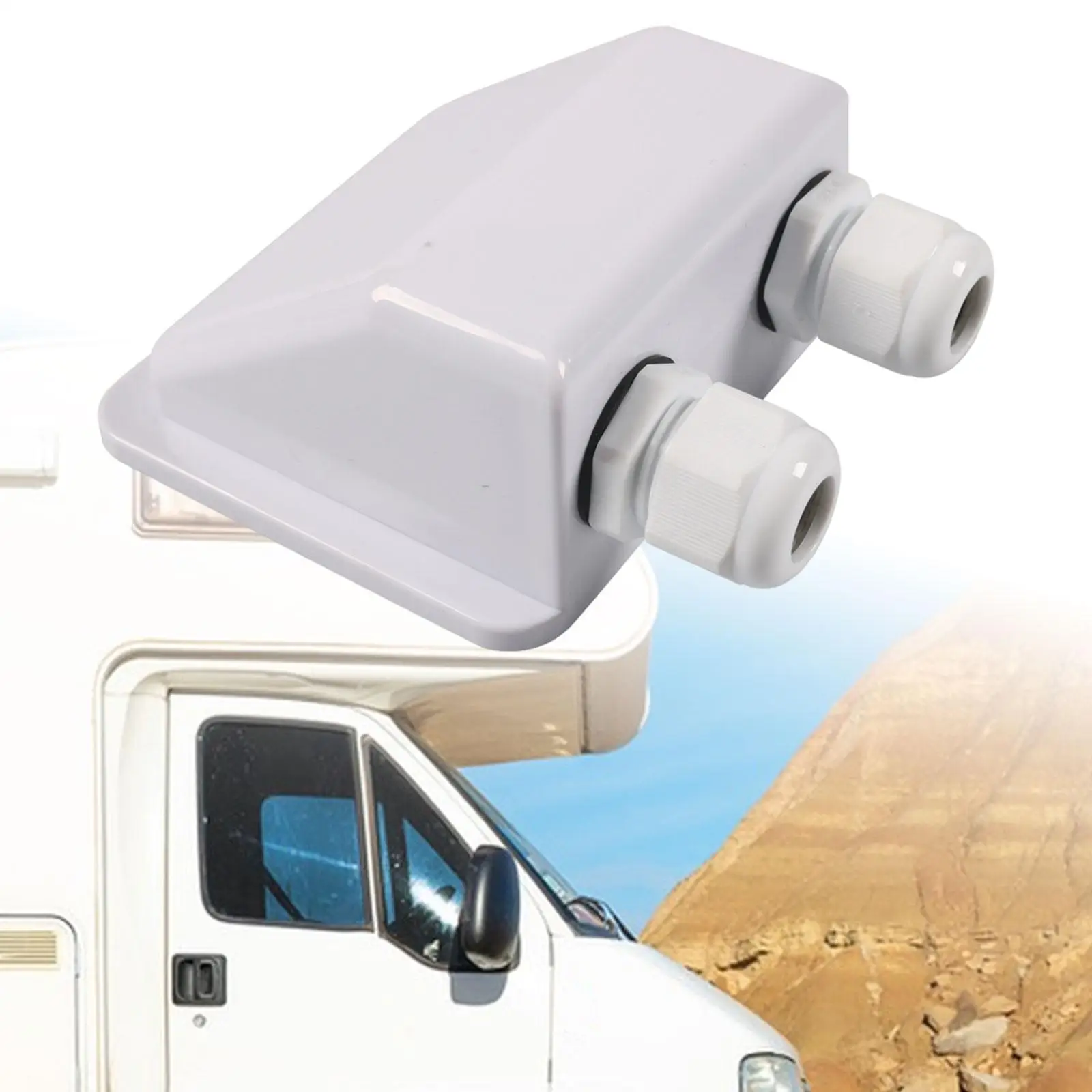 Double Cable Entry Gland Housing IP68 Waterproof White ABS Mount for Solar Panel Cable in Caravan Boat RV Double Cable Entry Gland Housing IP68 Waterproof White ABS Mount for Solar Panel Cable in Caravan Boat RV