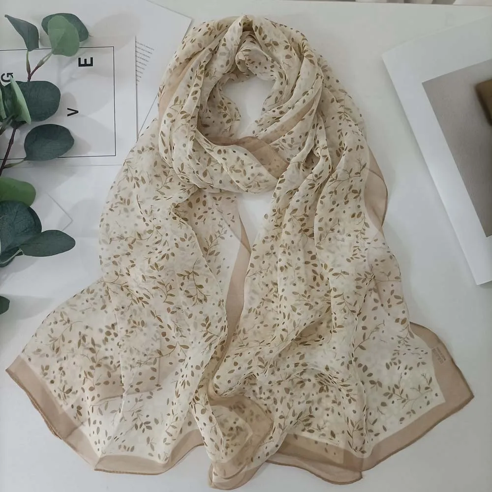 Elegant Women's Chiffon Georgette Bandana Scarf - Green Grass Summer Edition