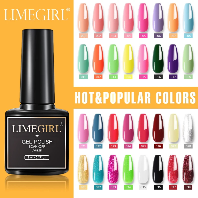 Nail Set Gel Nail Polish Set Poly Nail Gel with UV Lamp Semi-permanent Varnish Hybrid Gel Soak Off Nail Art Gel Nail Tools Set 2