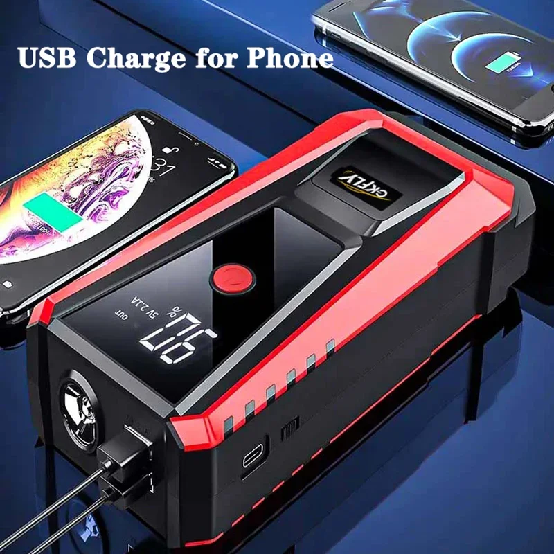 GKFLY emergency starting device petrol diesel 12V car jump starter portable 1200A car charger for battery booster buster LED car jump starter jump starter car battery charger portable battery charger