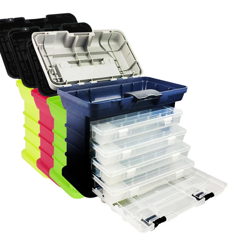 Ducurt Tackle Box Fishing Box Organizer Large Storage 4 Layers Tacklebox