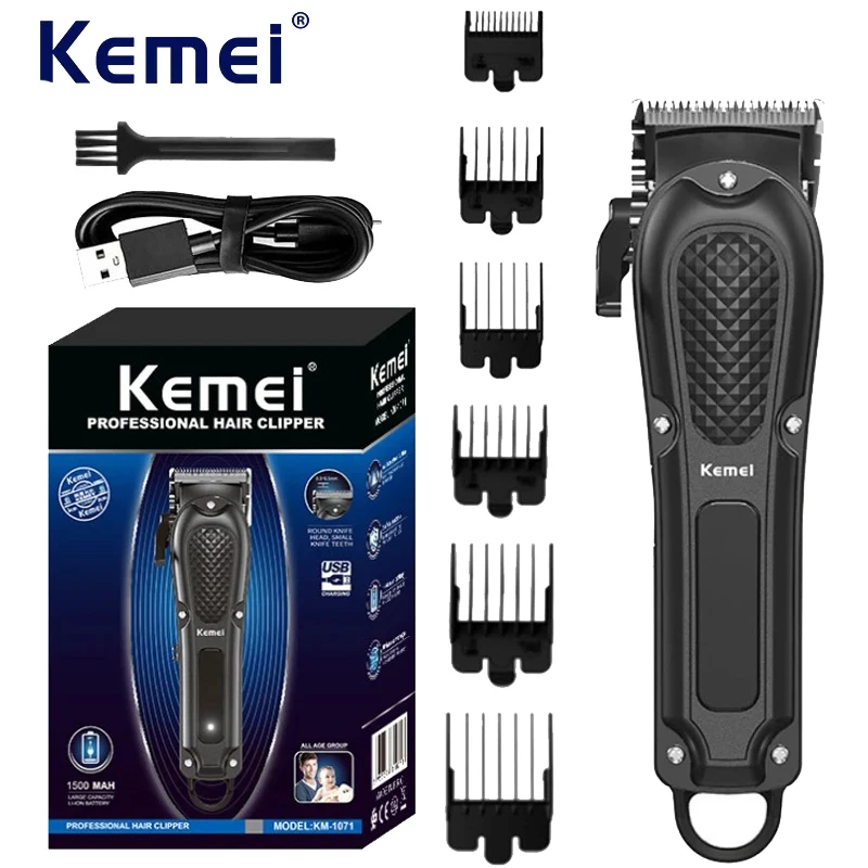 

Kemei KM-1071 Electric Hair Clipper UBS Rechargeable Cordless Beard Trimmer Men Powerful Electric Hair Clipper Trimming Tool
