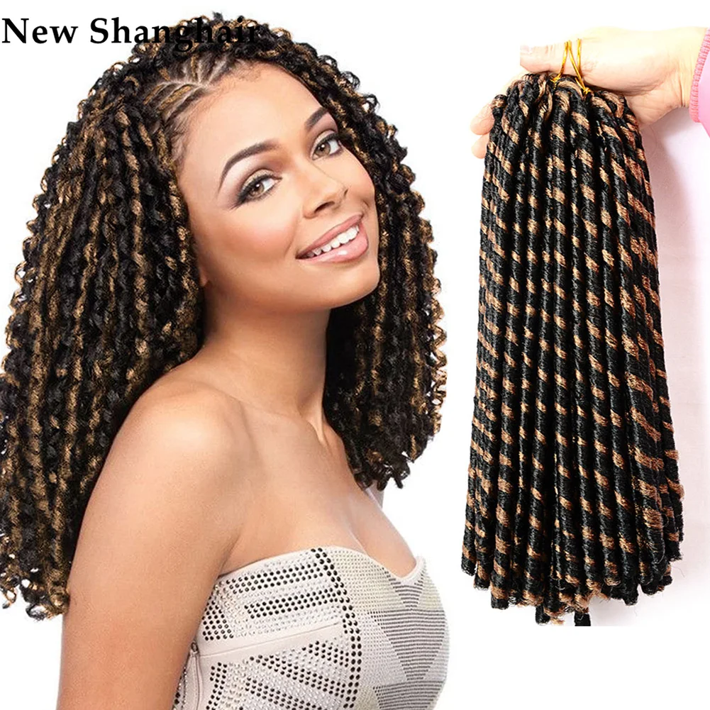 

14 Inch Synthetic Dread Hairstyle Soft Dreadlocks Crochet Braids Hair Ombre Brown Hair Faux Locs Braiding Hair Extensions LS07