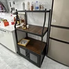 Modern Metal Kitchen Cabinets Kitchen Furniture Floor Multi-layer Living Room Storage Cabinets Microwave Shelf Storage Sideboard 6