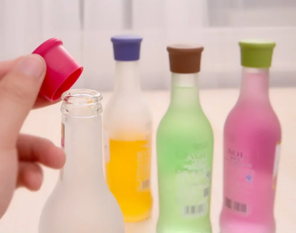 Bottle Cap Home Durable Bar Drinkware Silica Gel Bar Straw Beer Cork Stanleys Cup Accessories Candy Color Seal Food Barware