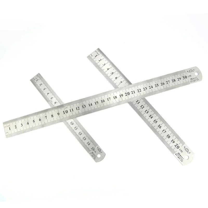 1pcs Straightedge Double Side Scale Metal Ruler High Quality Stainless Steel Woodworking Drawing Measuring Tools 0-15/25/30mm metal ruler