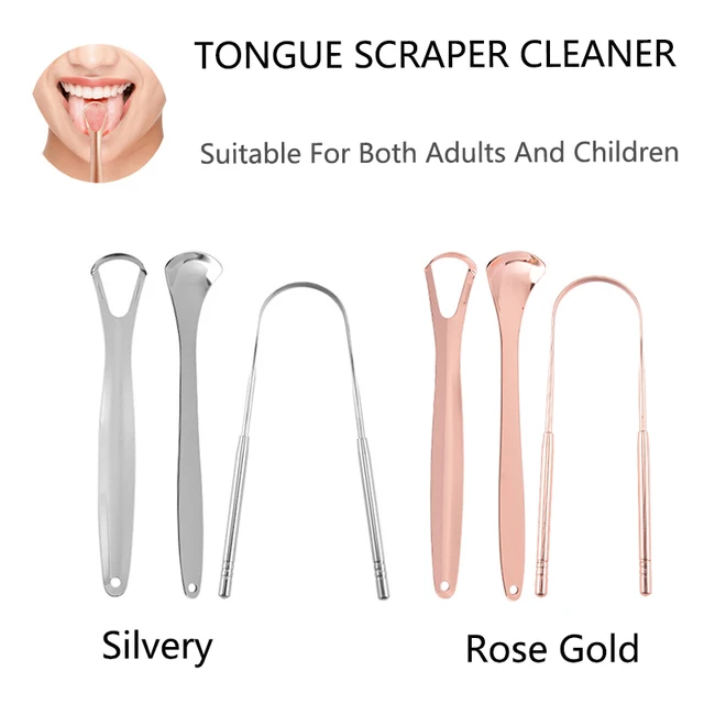 Stainless Steel Tongue Scraper Cleaner Travel Handy Case Fresh Breath Cleaning Coated Oral Hygiene Scrapper Cleaning Tools 2