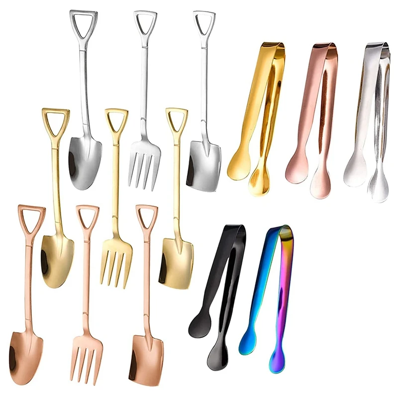Small Shovel Spoon Fork Set,Pointed Spoons,Shovel Shaped Spoon And Fork