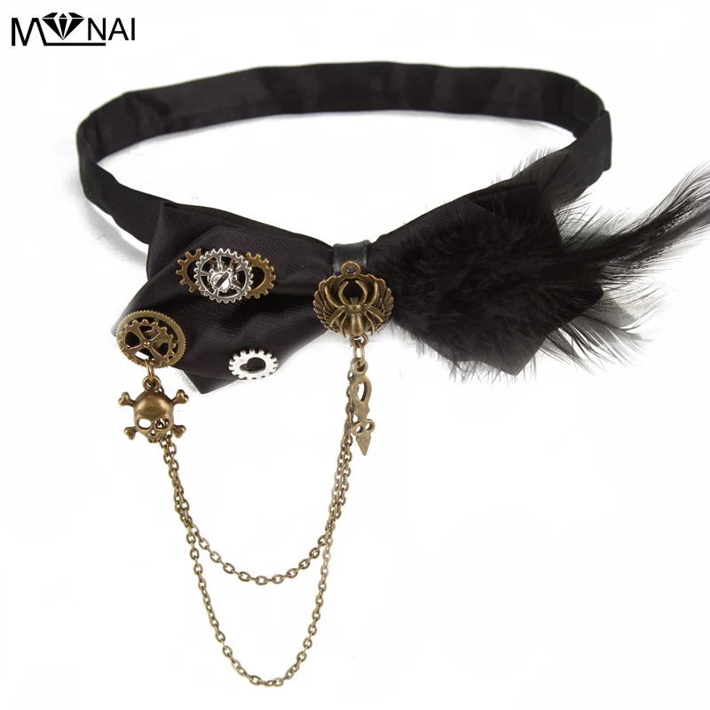 Gothic Bowtie Steampunk Gears Chains Necktie neck tie