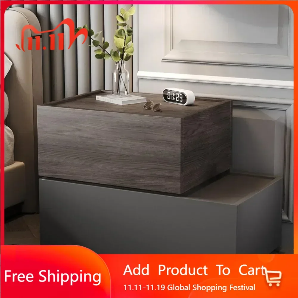 Modern bedside table, stackable storage drawers, modular bedroom furniture set, 15 "D x 26" W x 22 "H