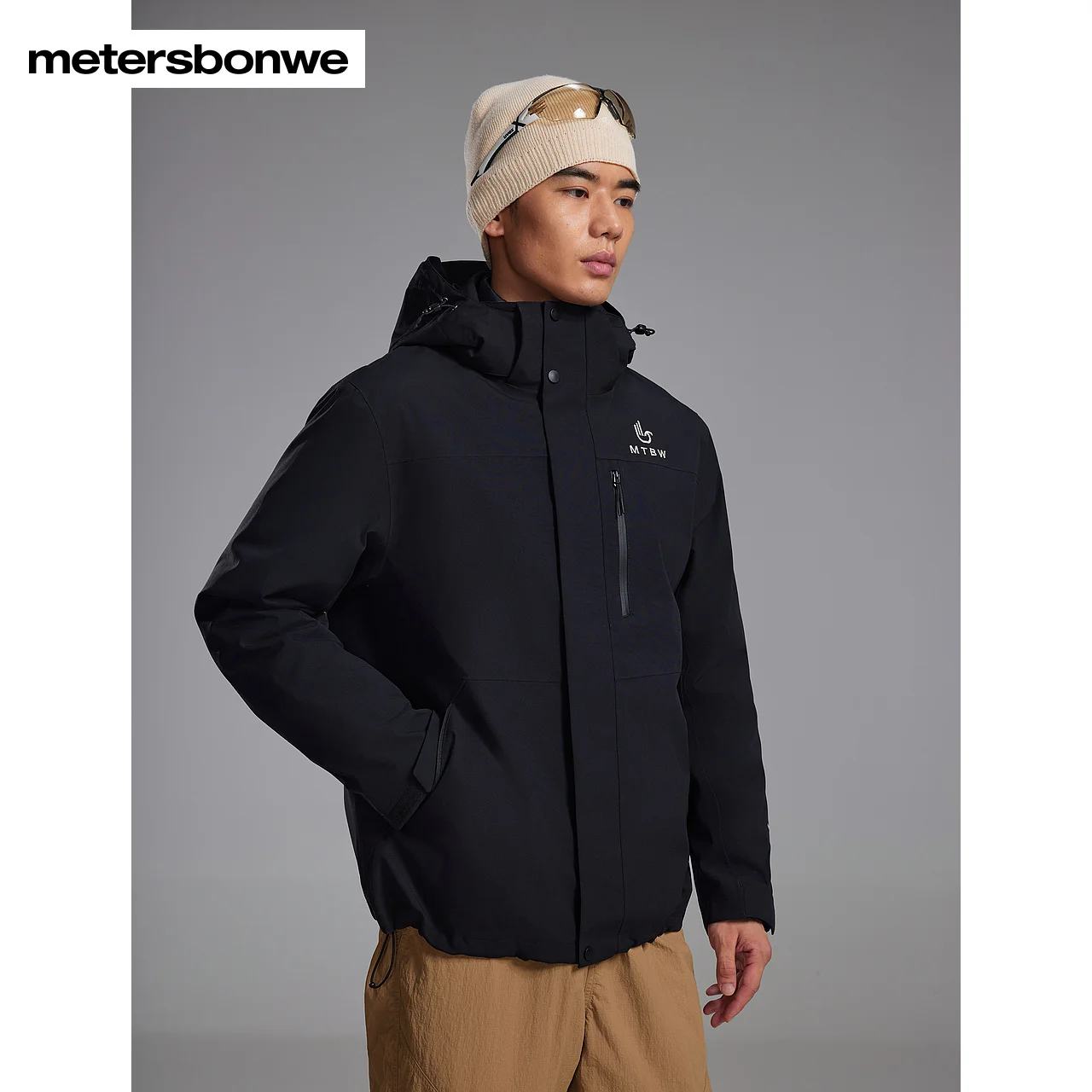 Metersbonwe-Men's Waterproof New 3-in-1 Outdoor Jacket Puffer Windproof Oilproof Warm Three Ways to Wear Winter