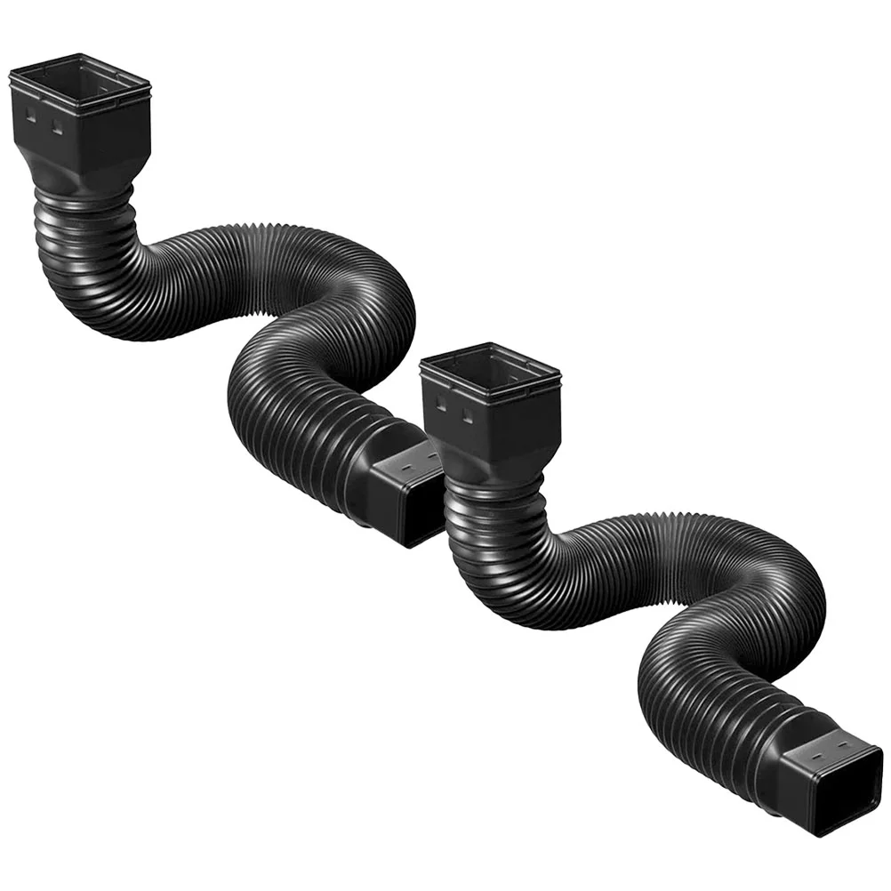 

2 Sets Extend Gutter Downspout Extension Tubing Extender Flexible Outdoor Hose Rain Plastic Drainage Kit Rainwater