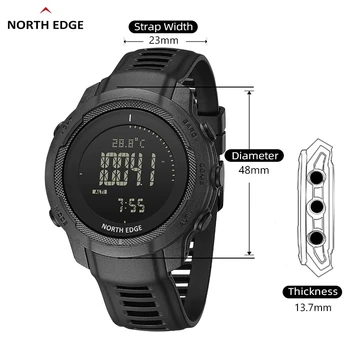 NORTH EDGE Men s Digital Watch Carbon Fiber Case For Man Sports Running Swimming WR50M