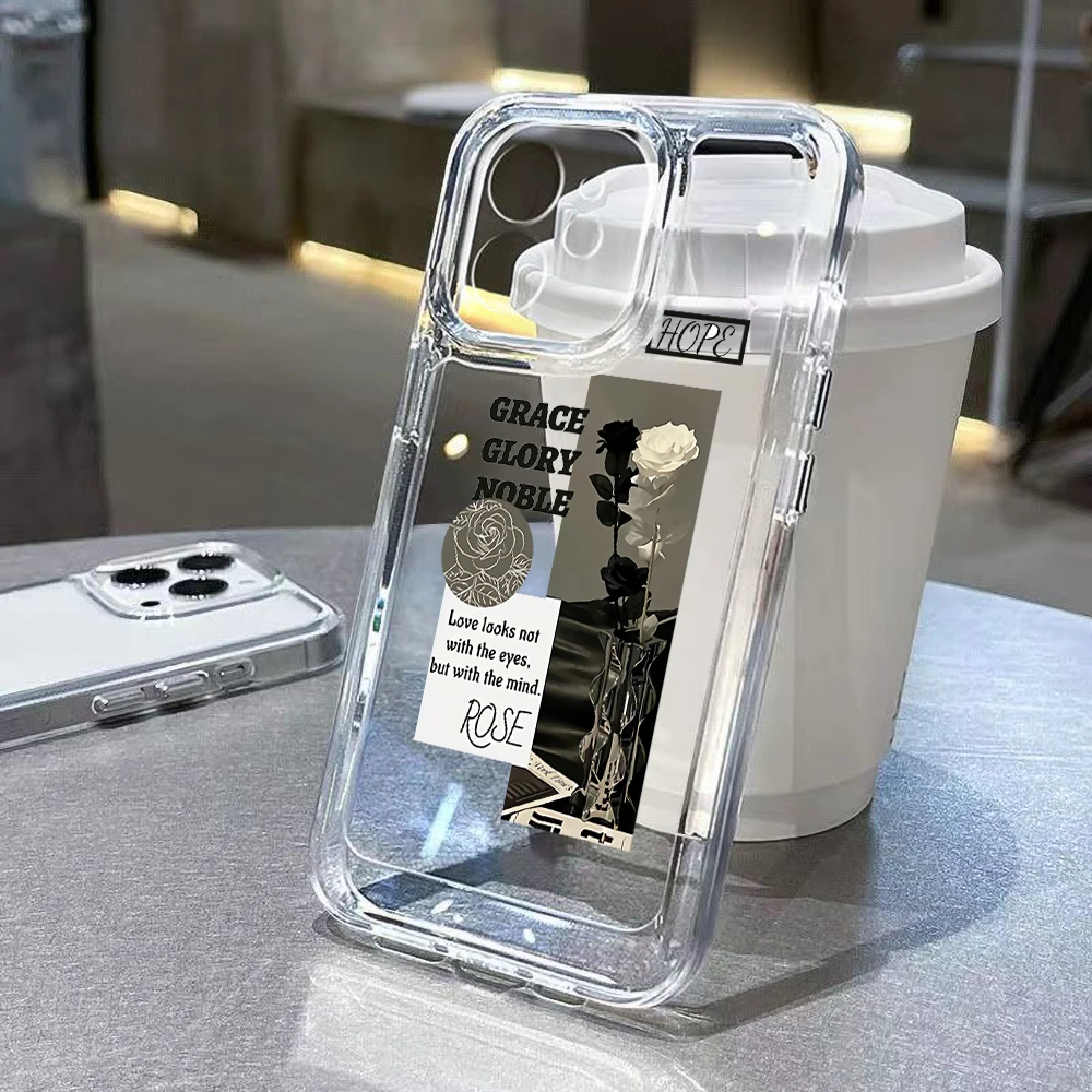 TEYYOS Custodia Per Xiaomi 13 Lite – Fiore Trasparente Con Angoli Rinforzati Antiurto (Panda) - 3