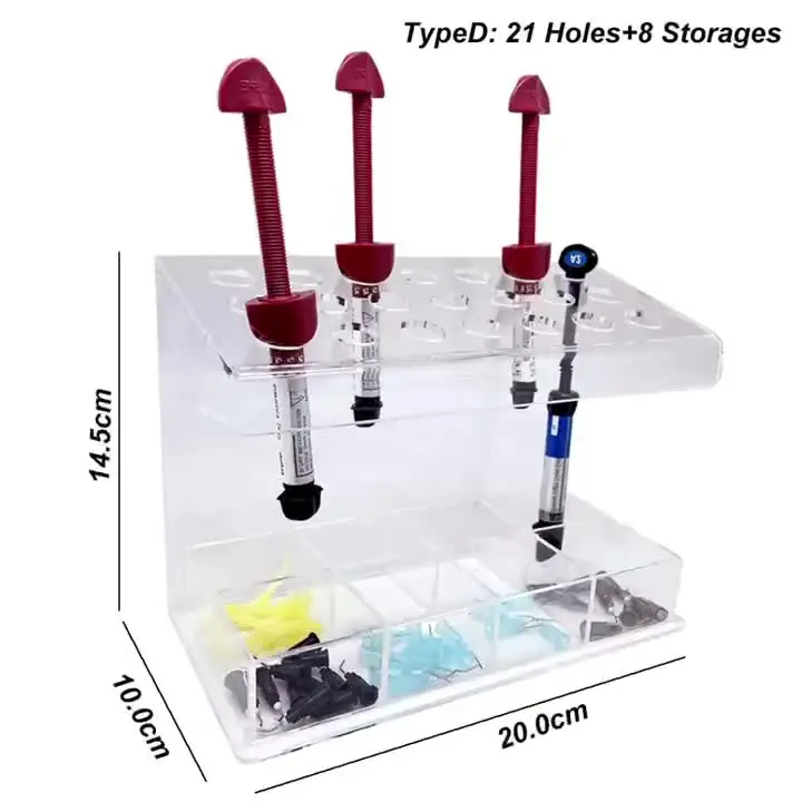 Acrylic Composite Resin Placement Holder Stand – Syringe Applicator Dispenser & Storage Box For Bonding Materials Composite Resin Syringe Holder Acrylic Composite Resin Placement Holder Stand – Syringe Applicator Dispenser & Storage Box For Bonding Materials Composite Resin Syringe Holder