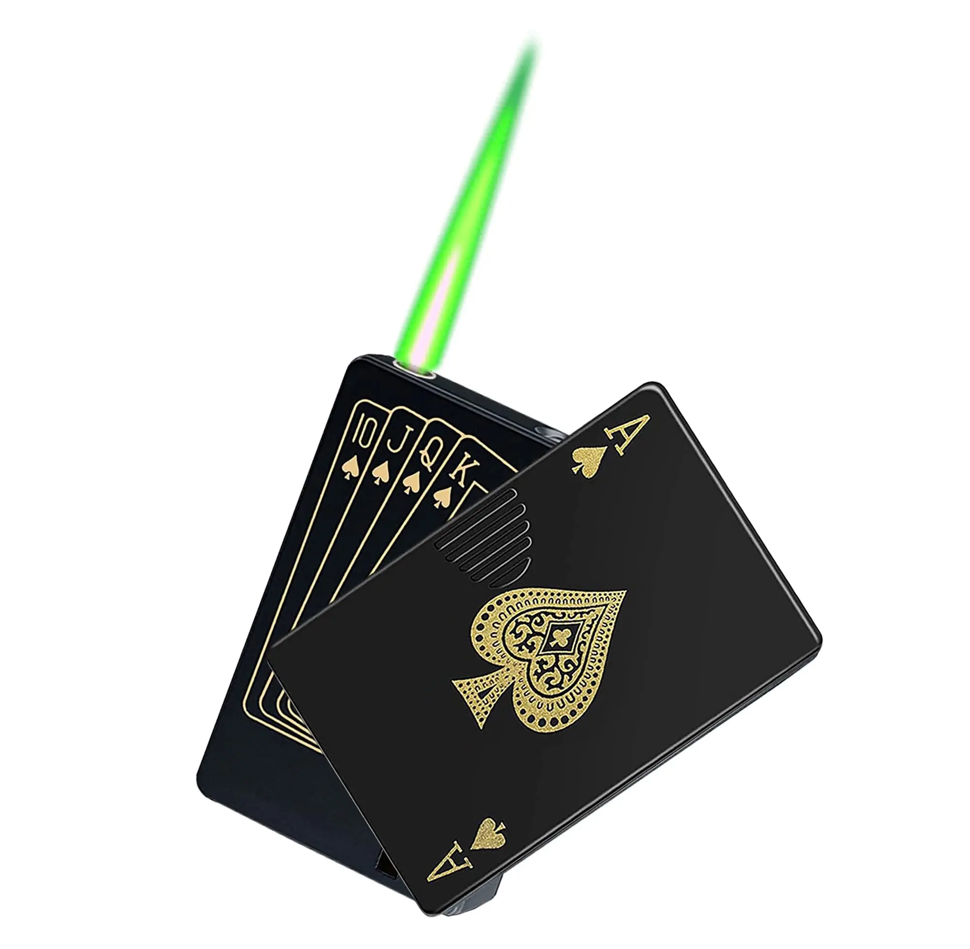 포커 라이터 손전등 터보 부탄 가스 라이터, 창의적인 방풍 야외 흡연 남성용 선물, 작은 장난감 담배 라이터 2024 