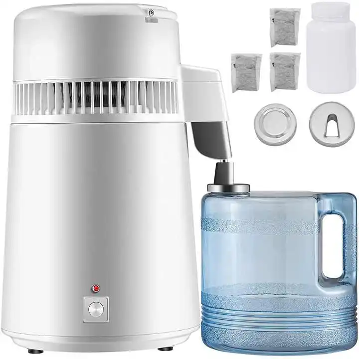 

4L Water Distiller Purifier Filter Dispenser Heating Drinking Bottle Softener 304 Stainless Steel Home Appliance for Offic