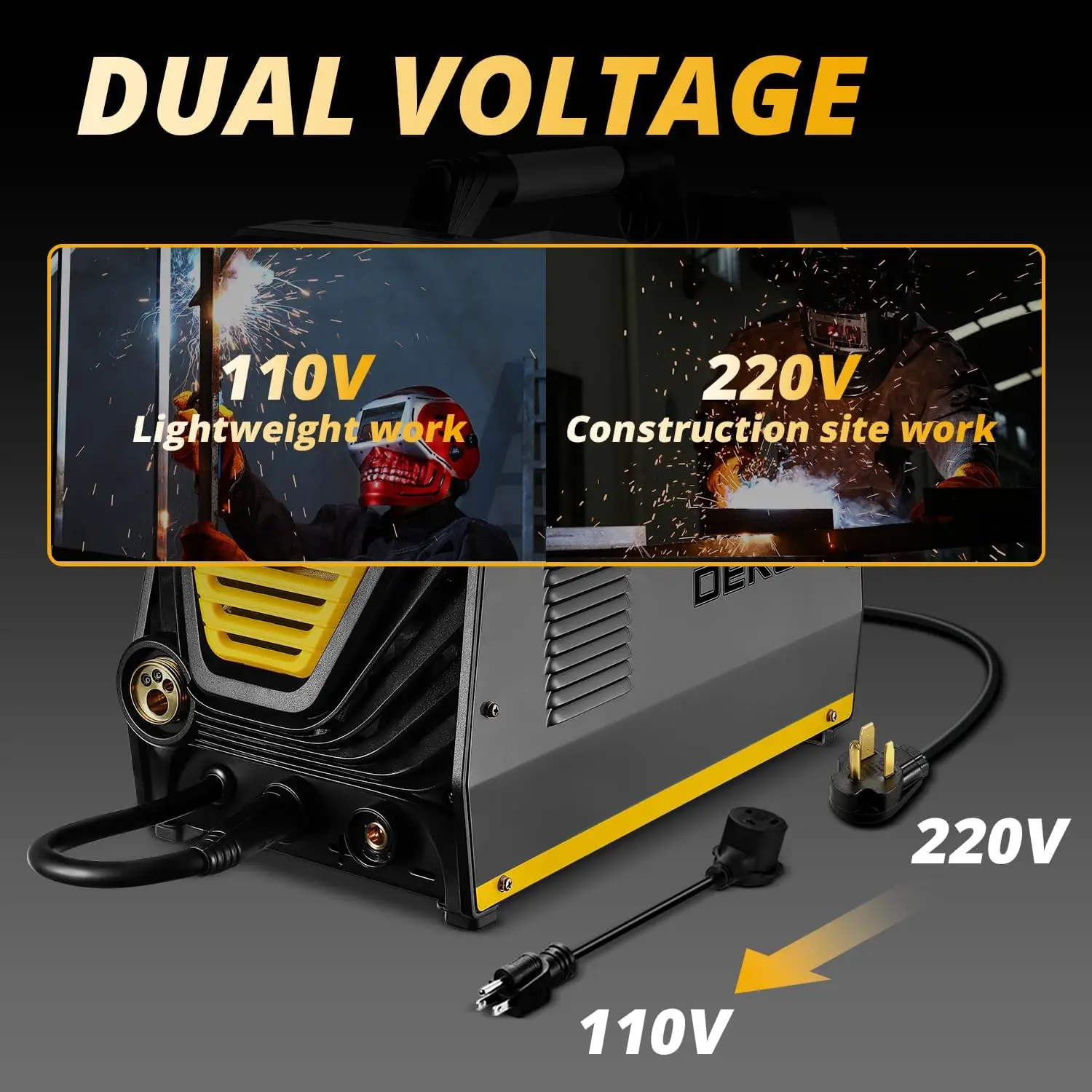 DEKO Digital 200A MIG/MMA Welder, SYNERGIC DC Inverter Welding Machine,110V/220V Fully Digitally Control