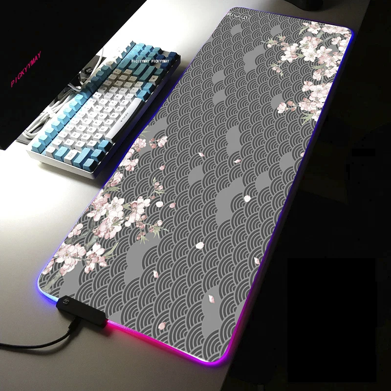 Tappetino Per Mouse Rosa Ciliegia Rgb Tappetino Per Mouse Xxl Gamer Tappetino Per Scrivania Grande Tappetino Per Mouse Retroilluminato Grande Superfic
