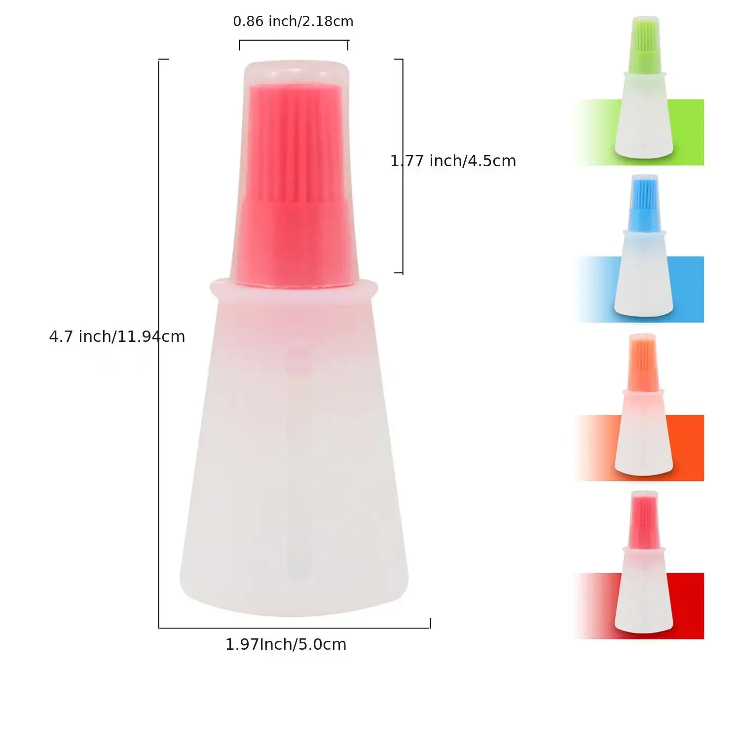 3pcs Silicone BBQ Oil Bottle Brush with Flat-Bottom Design Easy Clean Suitable for All Cookware Cookware Barbecue Kitchen Tool