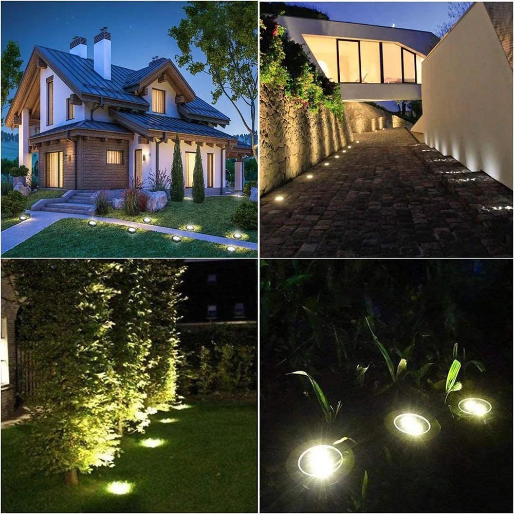 Solar Floor Lamp Exterior Terrace Floor Garden Light lighting Waterproof Stairs Outdoor Recessed Spot Flooring Underground Light led underground light