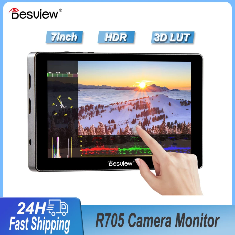 Desview 7 Pollici R705 Monitor Per Fotocamera Touch Screen Full Hd 1920X1200 Ips 4K Hdmi Con Monitor Video Hdr/3D Lut Waveform Per Dslr