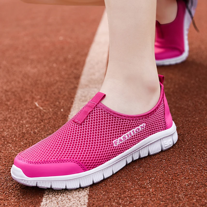 Women's Sneakers Fashion Trainers Flat Slip On Casual Shoes Plus Size
