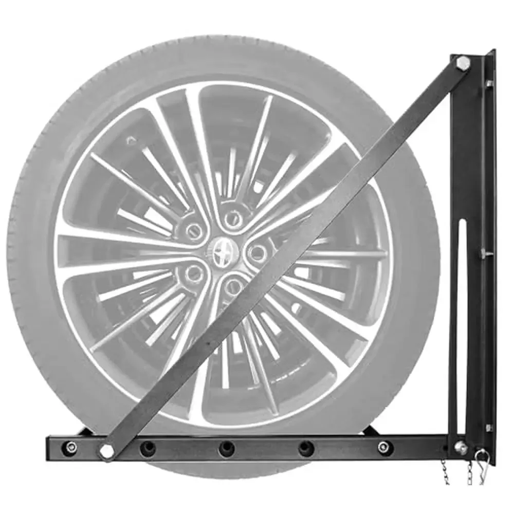 Adjustable Wall Mount Tire Storage Rack Heavy Duty Steel Construction Fits 4 Tires 32-48" Width 300 lbs Capacity Lightweight 3